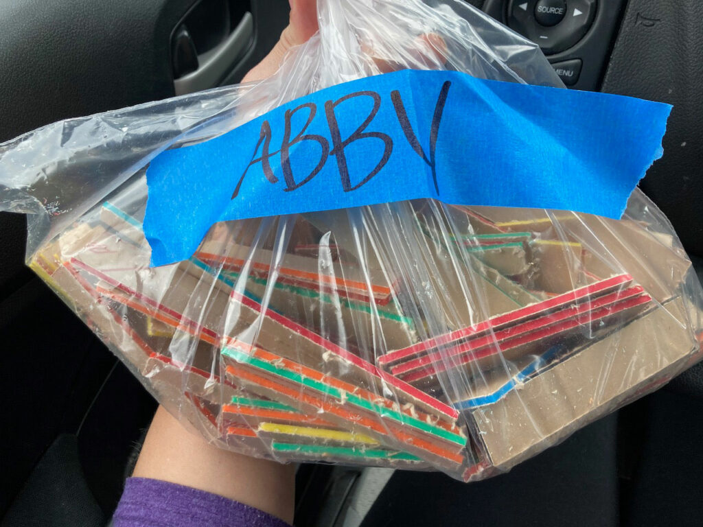 in the car after my very first acrylic purchase