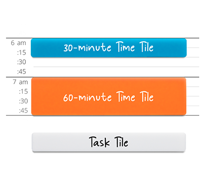 time and task tiles made by tactiled